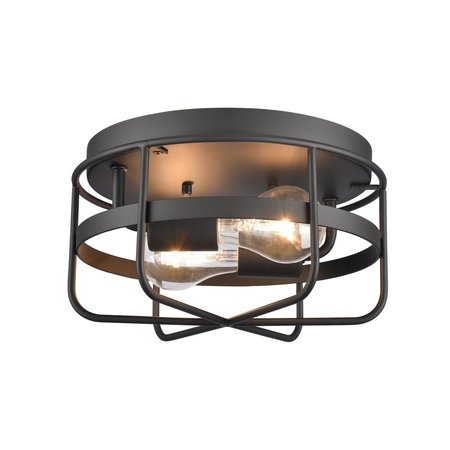 ELK SHOWROOM Gael 10'' Wide 2Light Flush Mount, Matte Black EC89674/2